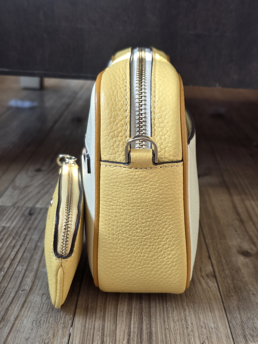 kate spade Emma Colorblock Pebbled Leather Large Crossbody Buttermilk Glaze Mult - Picture 3 of 10
